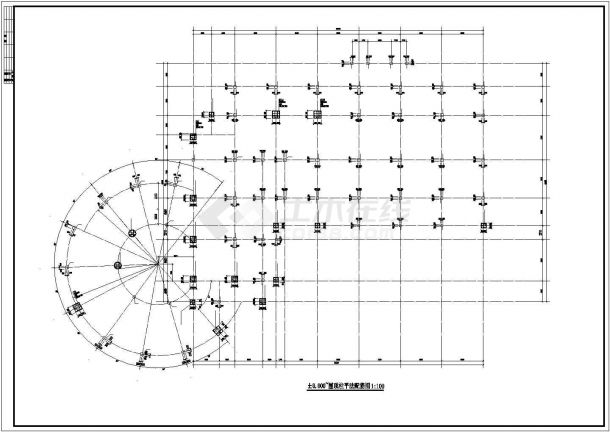 框架结构商业写字楼结构施工图（三层坡屋顶）-图二