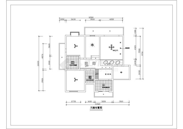 130平米室内家装设计cad方案图-图二