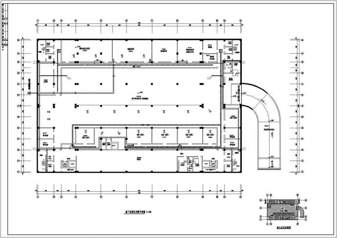 小高层办公楼采暖建筑布置参考CAD图_图1