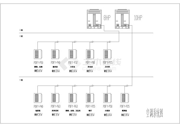 住宅户型家用中央空调cad施工设计图纸-图一