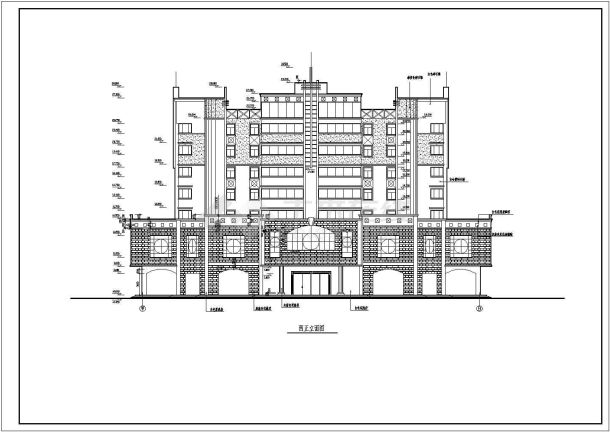 农贸市场综合楼建筑施工CAD参考图-图二