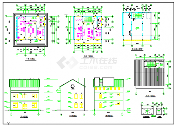 私人住宅建筑cad图纸(共3张)-图一