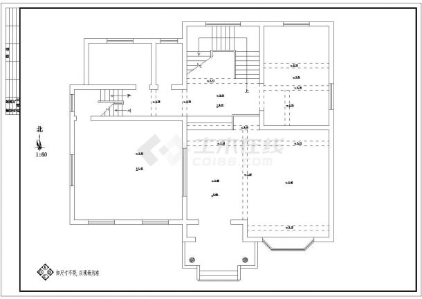 两层别墅室内装修设计cad施工图-图二