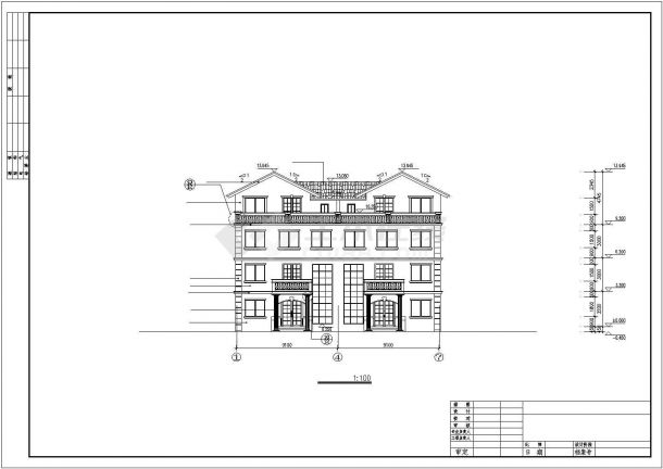 某地一套别墅建筑设计施工CAD图-图二