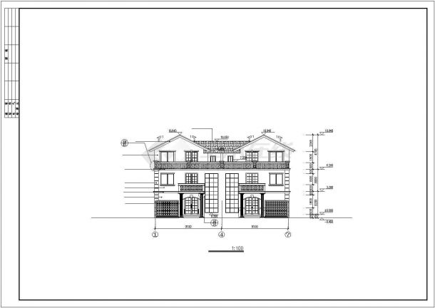 某地一套简单的别墅全套建筑设计施工CAD图-图二