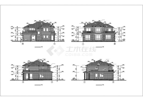某地方浙西郊区别墅建筑设计施工CAD图-图一