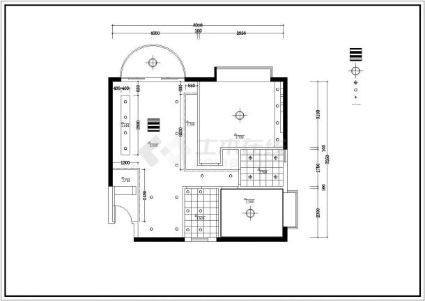 两居室样板房家装设计CAD施工图-图一