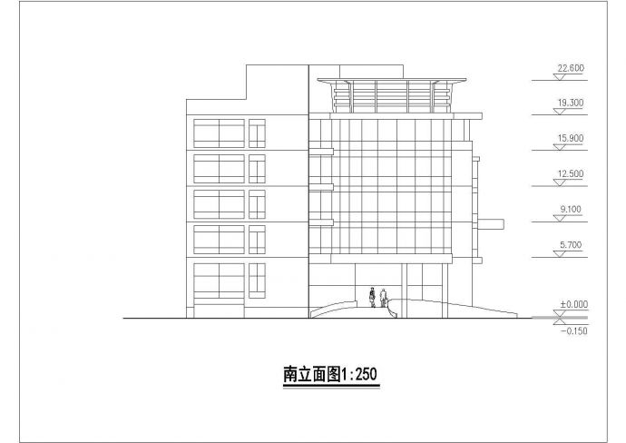 某酒店建筑施工设计CAD平面布置参考图_图1