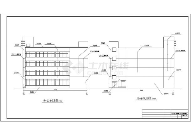 五层剪力墙结构的别墅楼建筑设计CAD施工图纸-图一