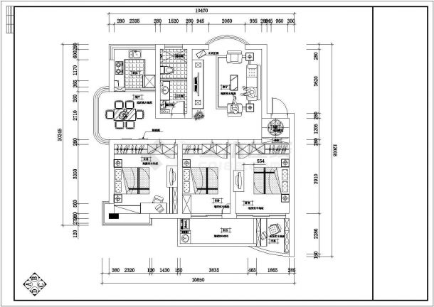 某地花园家居室内装修设计CAD方案图-图一
