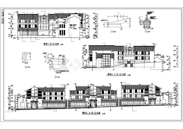 某市商业街全套建筑设计CAD施工图-图二