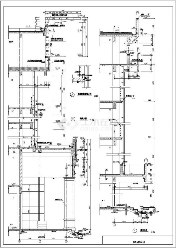 金州某商贸城全套建筑设计施工CAD图-图二