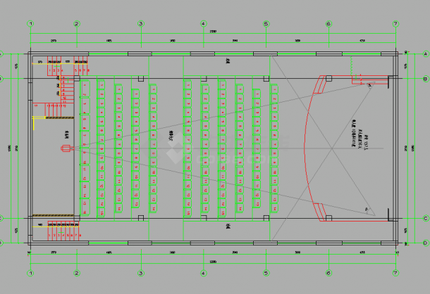 某经典钟管影音厅室内装修CAD布置图-图二