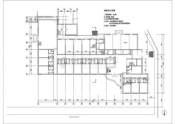 某办公楼建筑设计施工CAD平面图-图一