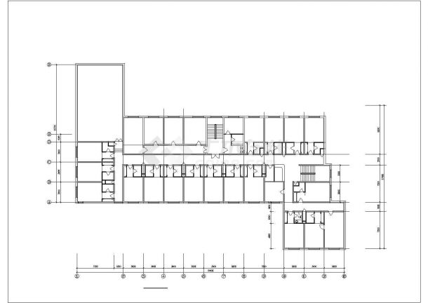 某办公楼建筑设计施工CAD平面图-图二