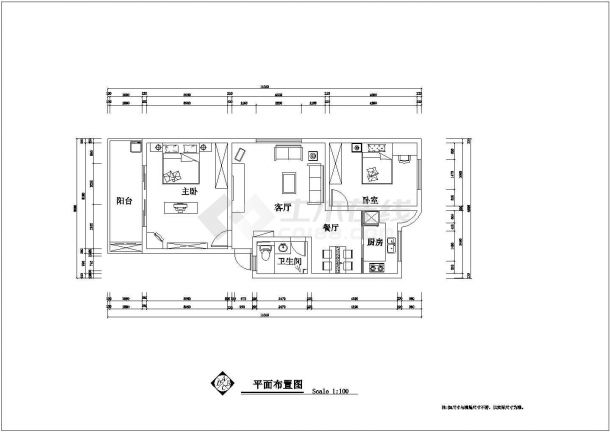 新中式住宅家装设计施工CAD布置图-图二