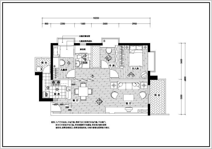 经典户型室内家装全套cad施工图_图1