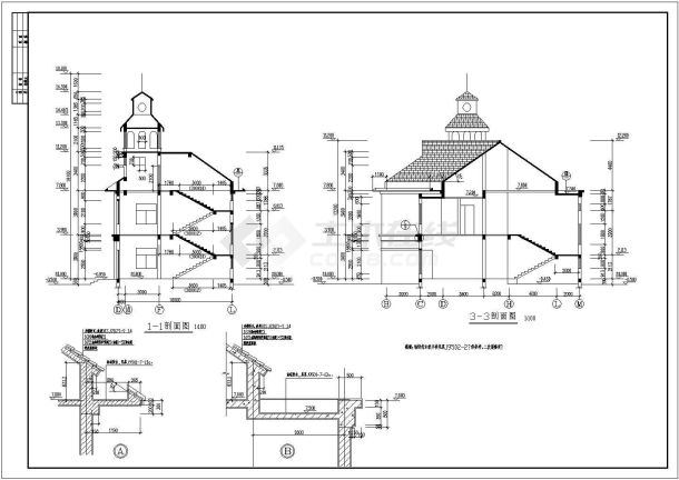 某山庄内高级会所建筑图（含建筑说明）-图一