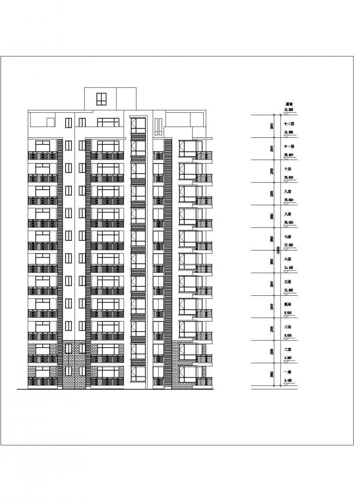 点式小高层住宅楼建筑cad图纸（节点详细）_图1