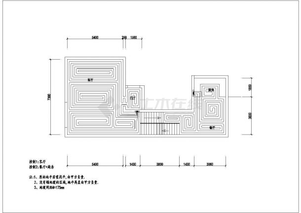 [成都]别墅低温辐射采暖系统设计图-图一