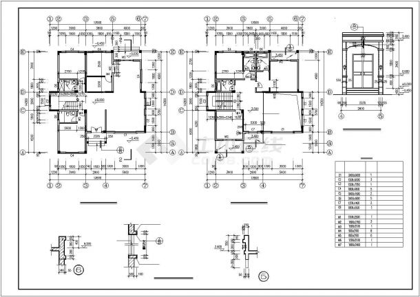 [新农村]2层田园式独栋别墅建筑设计施工CAD图-图二