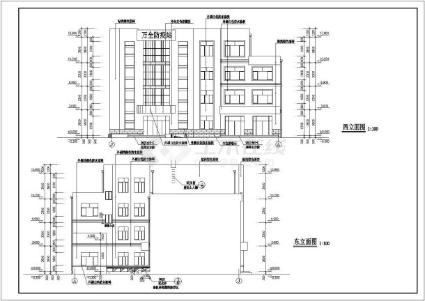 [张家口]某四层防疫站建筑设计施工CAD图-图二