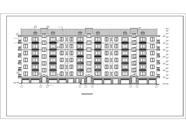 小区多层住宅楼建筑设计cad施工图纸-图二