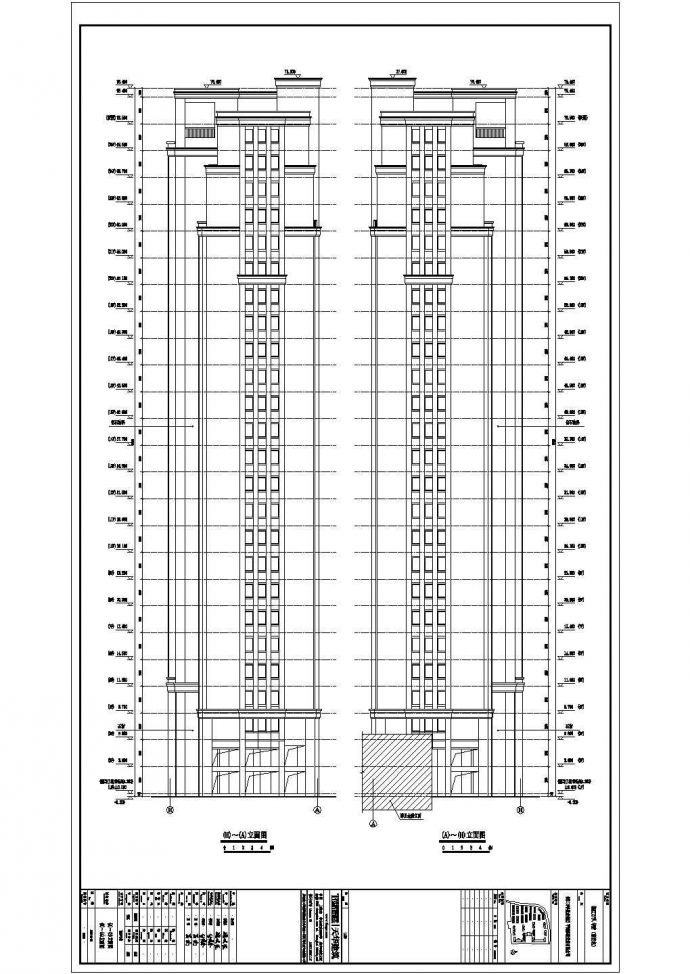 [浙江]某高层塔式含跃层住宅楼建筑设计施工CAD图_图1