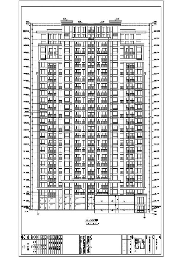 [浙江]某高层塔式含跃层住宅楼建筑设计施工CAD图-图二