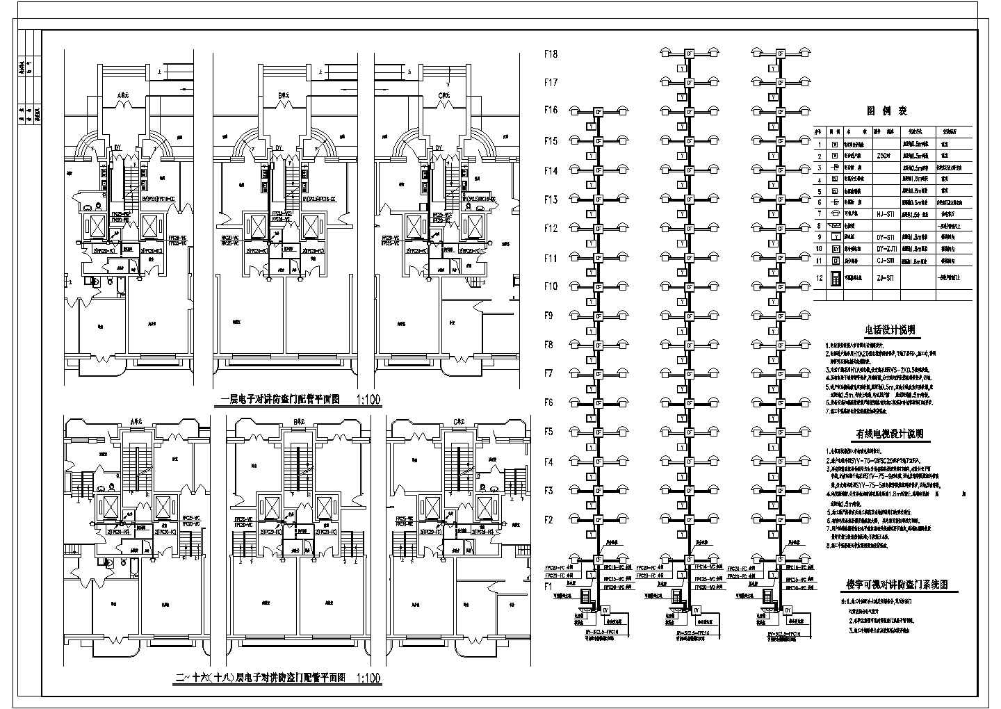 某高档小区高层住宅电气施工CAD参考图