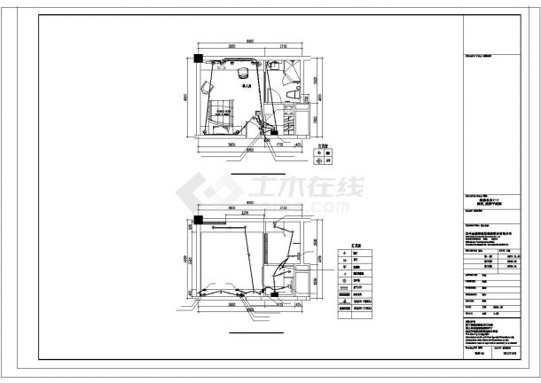 某酒店客房内整套电气设计cad施工图-图二