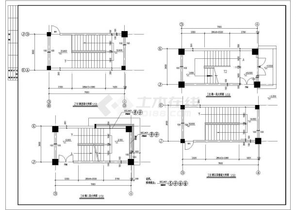 五层厂房建筑cad施工图纸（节点详细）-图一