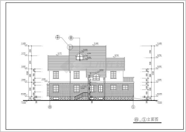 某地大型花园别墅整套建筑CAD参考图-图二