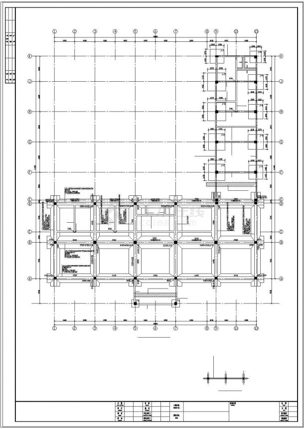 [江苏]4层框架办公楼建筑结构设计图-图一