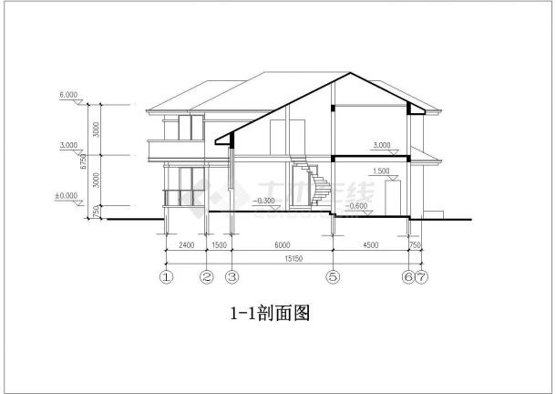 某地欧式别墅建筑方案图（共4张）-图二