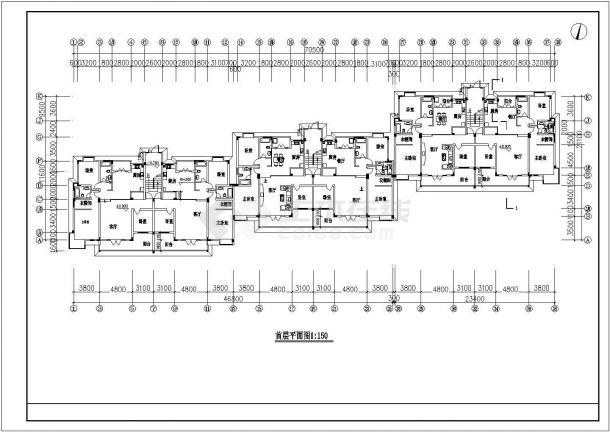 详细的一套多层住宅建筑图（共8张）-图一