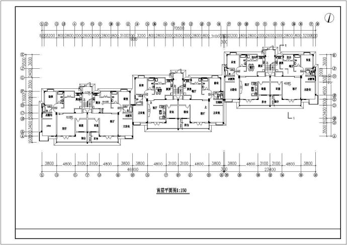 详细的一套多层住宅建筑图（共8张）_图1