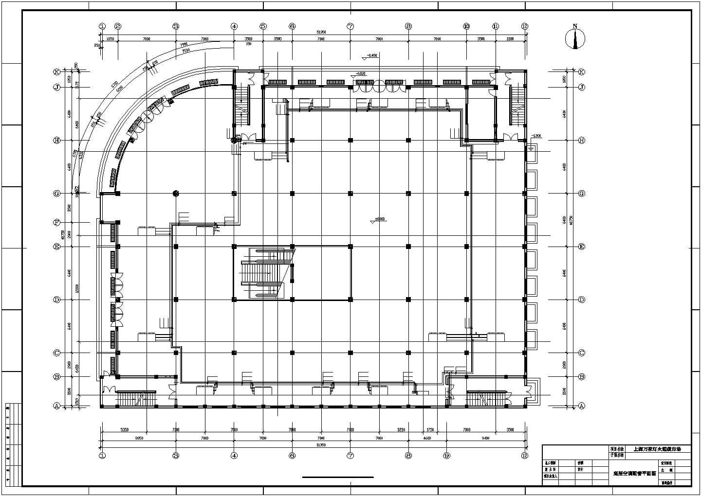 某大型超级市场暖通施工整体设计CAD布置图