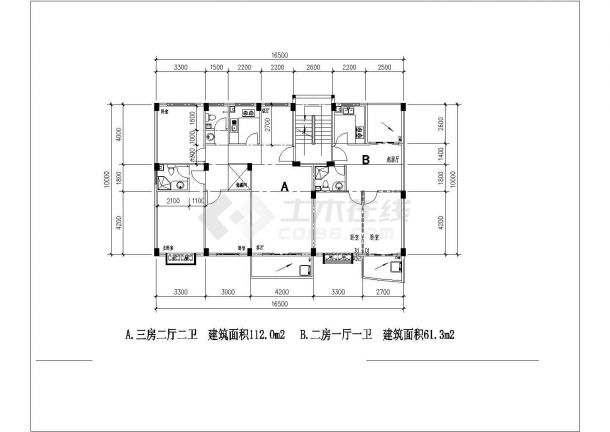 现代住宅典型平面CAD套图-图一