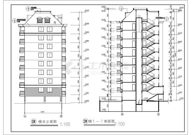 某地区一套高层住宅建筑图（共9张）-图二