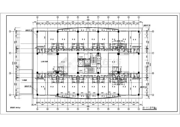 一套12层综合楼建筑设计CAD施工图-图二
