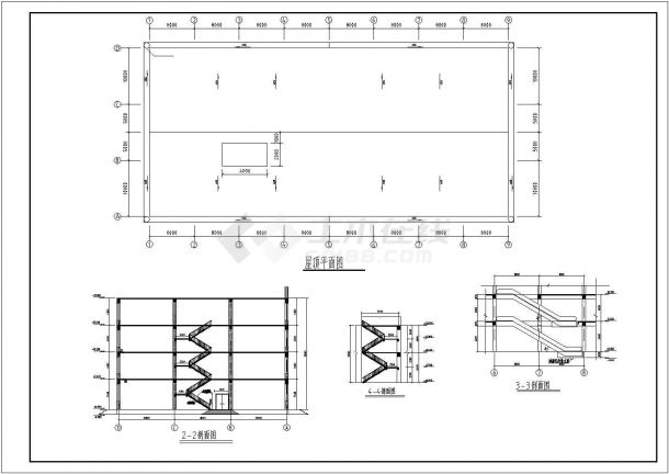 大型超市建筑设计施工CAD图纸-图二