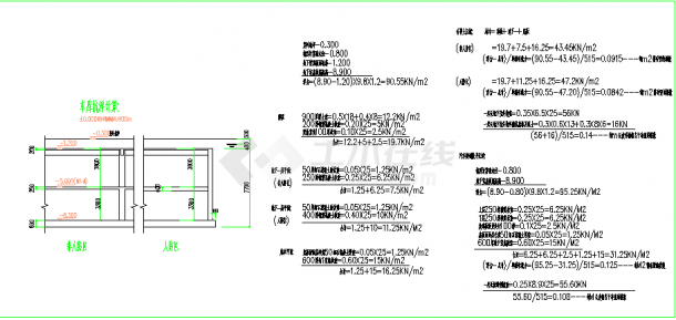 简单的地下室抗浮计算书CAD-图二