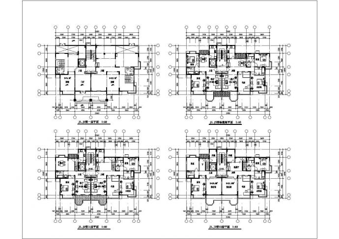 某高层居民住宅楼户型建设参考CAD图纸_图1