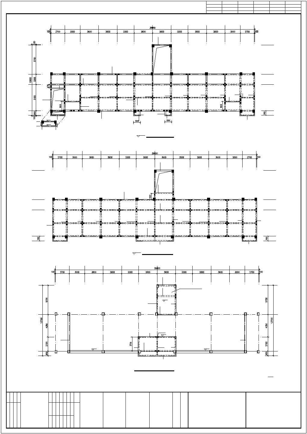 某5层框架办公楼结构CAD示意图
