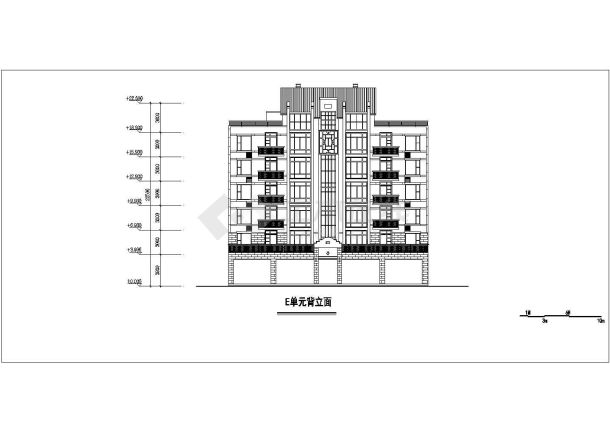 某地多层住宅立剖面建筑设计图-图二