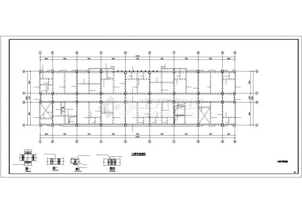 某地多层框架住宅结构CAD平面布置参考图-图二