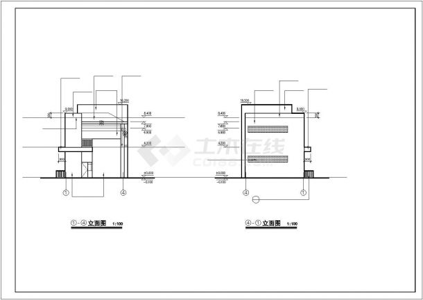 某二层公厕建筑设计方案CAD图-图一