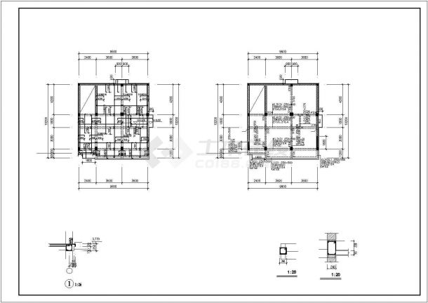 某四层混合结构私人住宅楼全套建筑结构设计图-图一