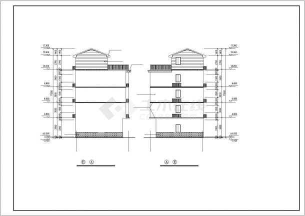 某四层混合结构私人住宅楼全套建筑结构设计图